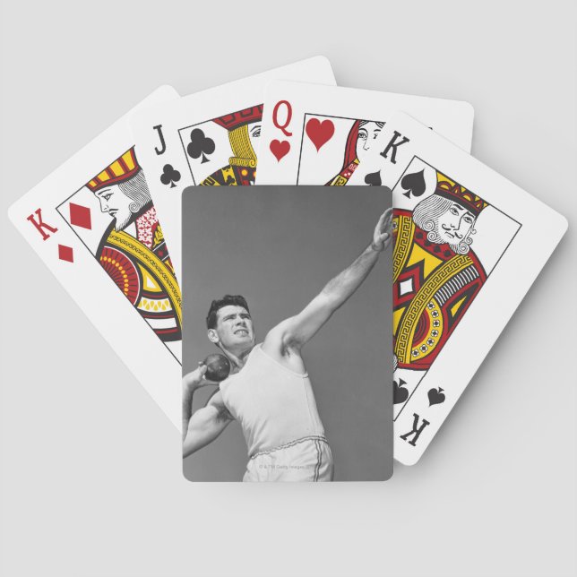 Baraja De Cartas Hombre que lanza Shotput (Reverso)