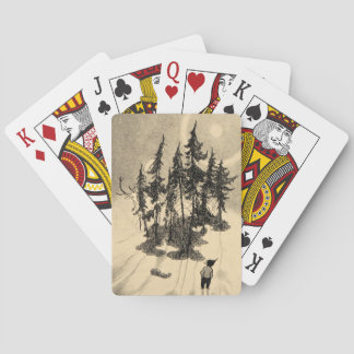 Baraja De Cartas Hombre que mira árboles con el dólar, ardilla,