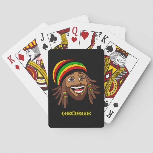 Baraja De Cartas Hombre Rasta Jamaicano (Reverso)