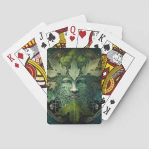 Baraja De Cartas Hombre verde Mandala Fantasía arte