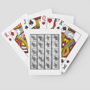 Baraja De Cartas Hombre y caballo saltando una cerca, plato 640 de