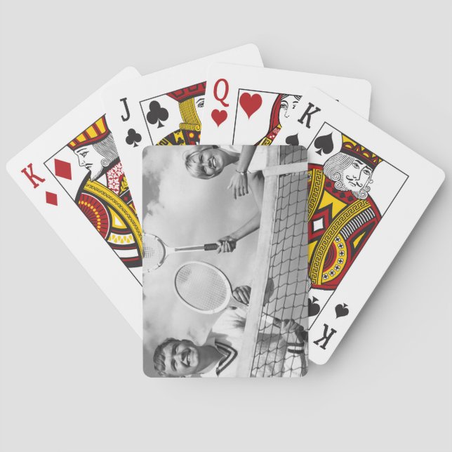 Baraja De Cartas Hombre y mujer que juegan a tenis (Reverso)