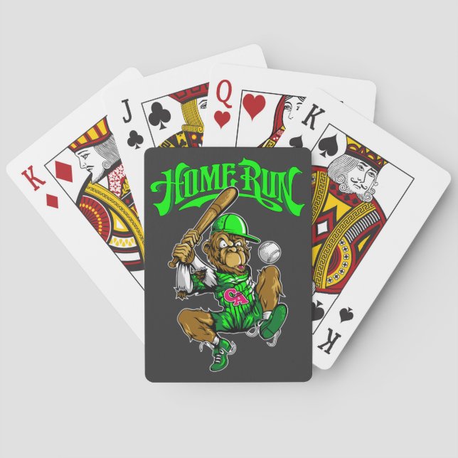 Baraja De Cartas Home Run Monkey Baseball (Reverso)
