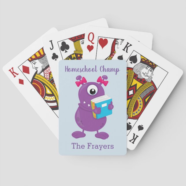 Baraja De Cartas Homeschool Campeón Morado Monstruo (Reverso)