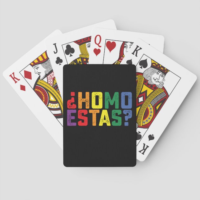 Baraja De Cartas Homo estás Orgullo gay mexicano divertido español  (Reverso)