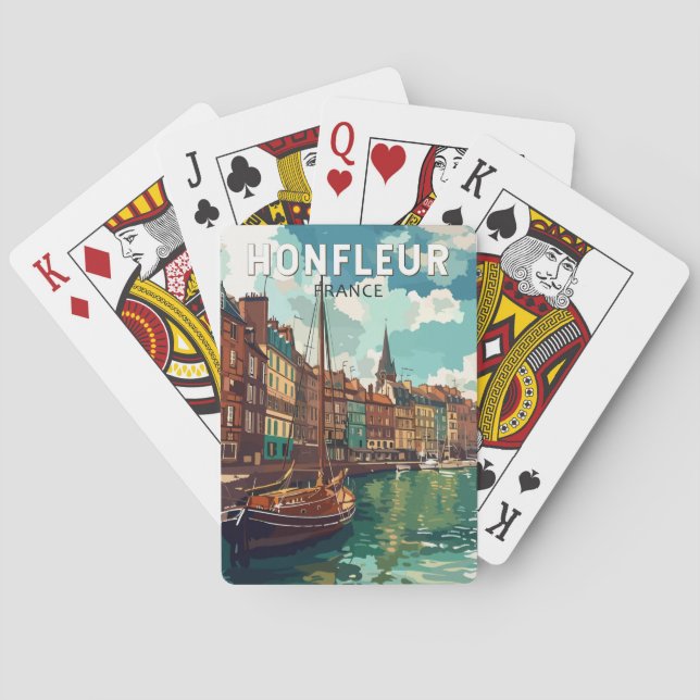 Baraja De Cartas Honfleur France Viaje de arte Vintage (Reverso)