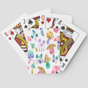 Baraja De Cartas Hongos Adorables de Acuarela