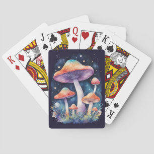 Baraja De Cartas Hongos Cósmicos Estilo de Arte Acuarela