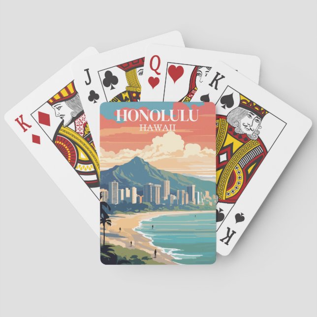 Baraja De Cartas Honolulu, Hawaii: Travel Vintage (Reverso)