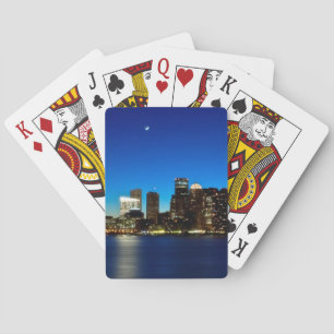 Baraja De Cartas Horizonte de Boston con la luna