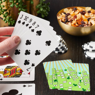 Baraja De Cartas Horizonte de Ciudad Ecológica Verde con Hojas Flot