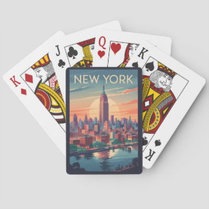 Baraja De Cartas Horizonte de la ciudad de Nueva York Arte de viaje
