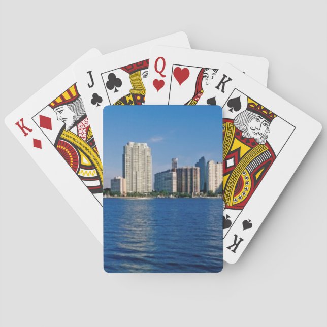 Baraja De Cartas Horizonte de Miami, la Florida (Reverso)