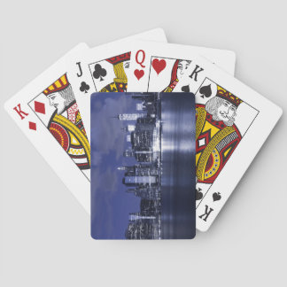 Baraja De Cartas Horizonte de Nueva York bañado en azul