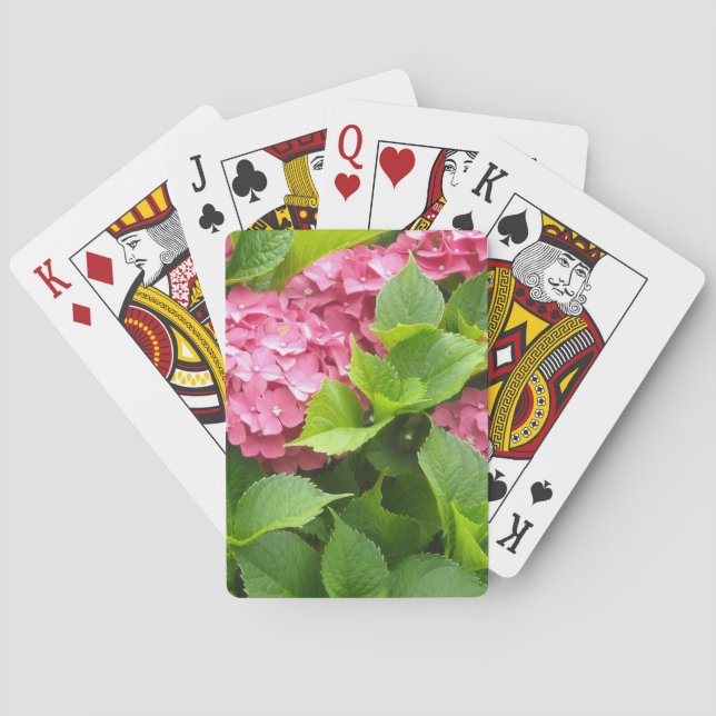 Baraja De Cartas Hortensias Rosa Profundo (Reverso)