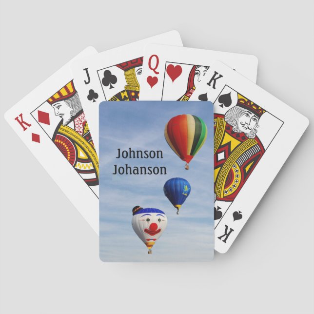 Baraja De Cartas Hot Air Ballooning 3 balloons in sky  (Reverso)