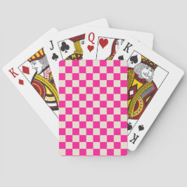 Baraja De Cartas Hot pink and tan checkerboard pattern