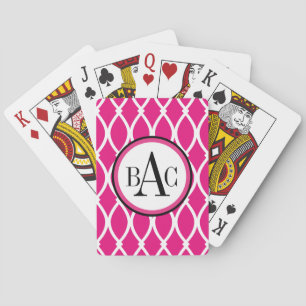 Baraja De Cartas Hot Pink Monogrammed Barcelona Print