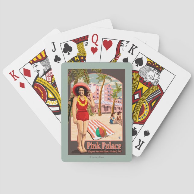 Baraja De Cartas Hotel hawaiano real en Hawaii (Reverso)