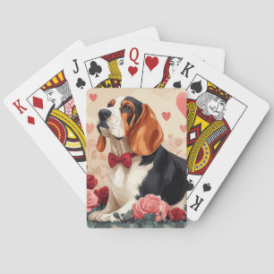 Baraja De Cartas Hound Basset con Rosas - El día de San Valentín