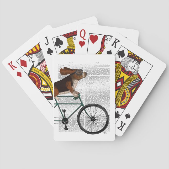 Baraja De Cartas Hound Basset en la bicicleta (Reverso)
