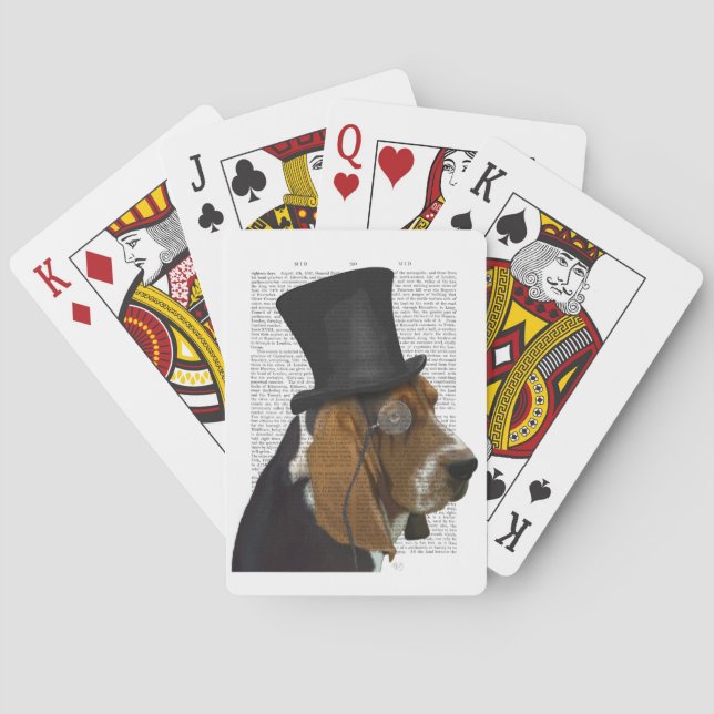 Baraja De Cartas Hound basset, Hound formal y Gorra (Reverso)