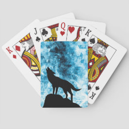 Baraja De Cartas Howling Wolf Winter humo azul de nieve Resumen
