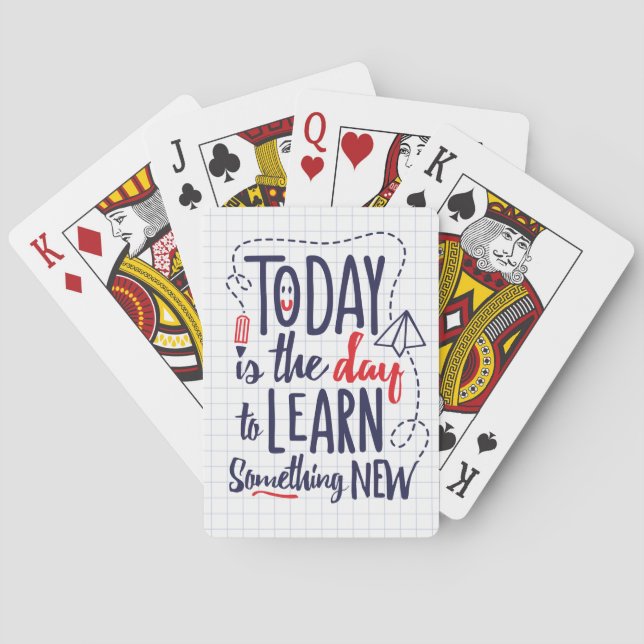 Baraja De Cartas Hoy Es El Día Para Aprender Algo Nuevo (Reverso)
