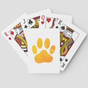 Baraja De Cartas Huella de perros Naranja rusa