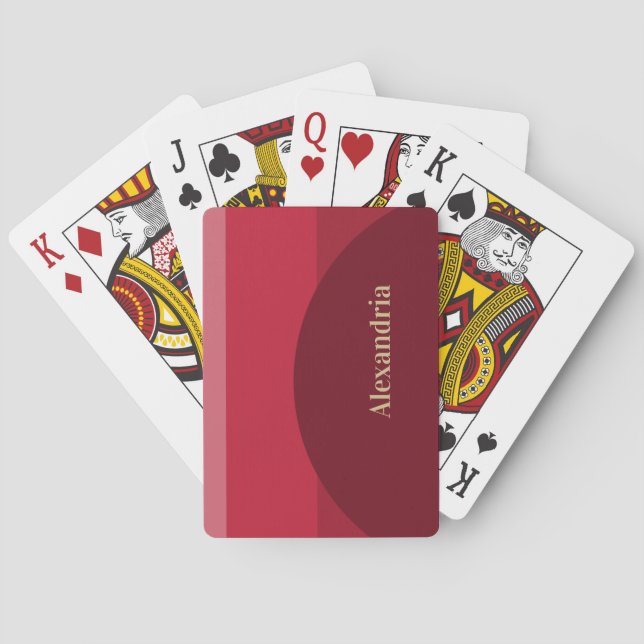 Baraja De Cartas Huella roja abstracta personalizada (Reverso)