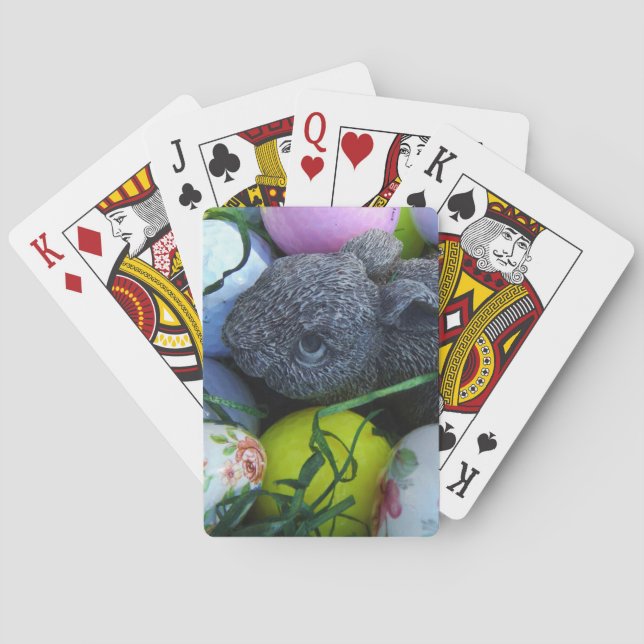 Baraja De Cartas Huevos de Pascua, bolas de golf de conejo (Reverso)