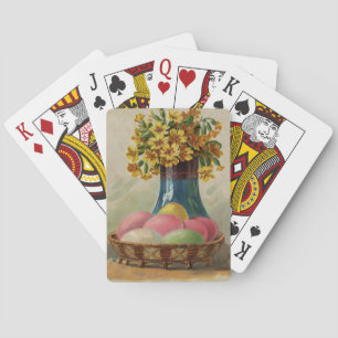Baraja De Cartas Huevos Flores Canasta Pascua Antiguo