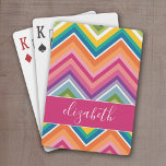 Baraja De Cartas Huge Colorful Chevron Pattern with Name<br><div class="desc">A bold,  graphic zig zag design in sweet,  cheerful colors. This colorful design can be found on many popular case styles. If you need to make adjustments to the art,  click on the customize it button and make changes.</div>