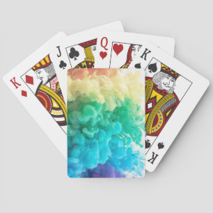 Baraja De Cartas humo en arco iris