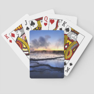 Baraja De Cartas Humo geyser al atardecer