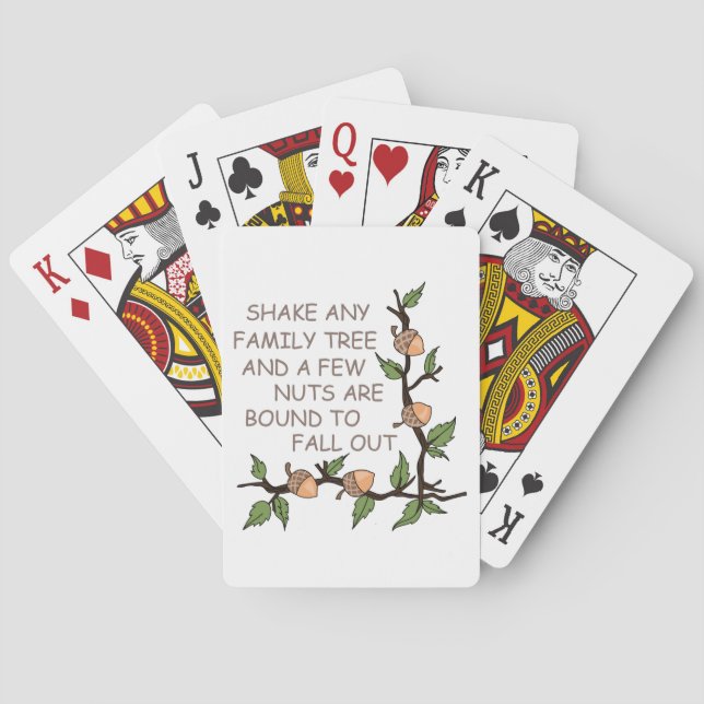 Baraja De Cartas Humor de árbol familiar (Reverso)