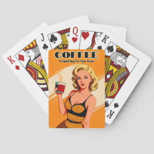 Baraja De Cartas Humor de cafetera divertida retro vintage