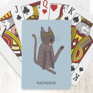 Baraja De Cartas Humor de gato divertido personalizado