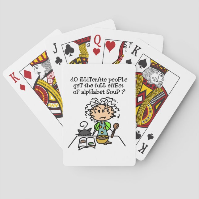 Baraja De Cartas Humor de personas analfabetas (Reverso)