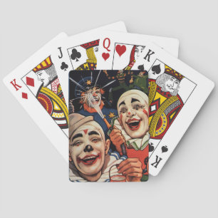 Baraja De Cartas Humor vintage, payasos de circo risible y policía