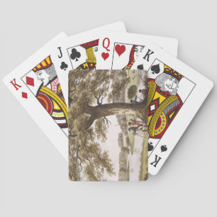 Baraja De Cartas Humphrey Repton que examina con un teodolito