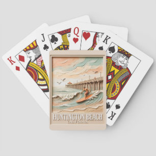 Baraja De Cartas Huntington Beach California Textura Surfista Surfe