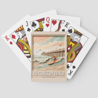 Baraja De Cartas Huntington Beach California Textura Surfista Surfe
