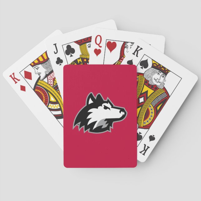 Baraja De Cartas Huskies del norte de Illinois (Reverso)