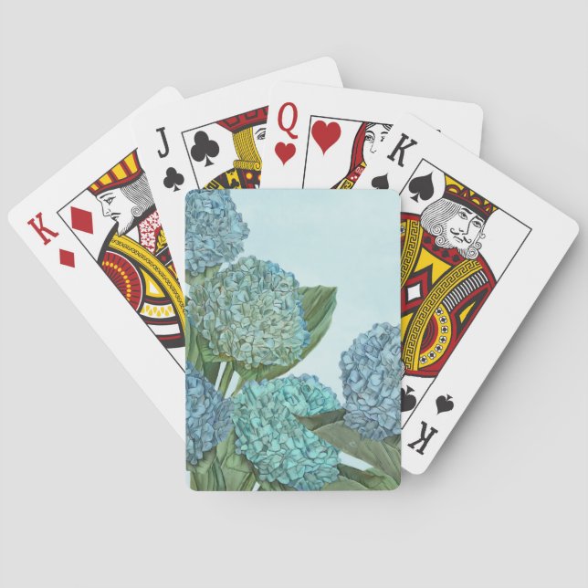 Baraja De Cartas Hydrangea azul (Reverso)