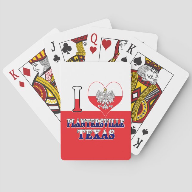 Baraja De Cartas I amor Plantersville Tejas del corazón (Reverso)