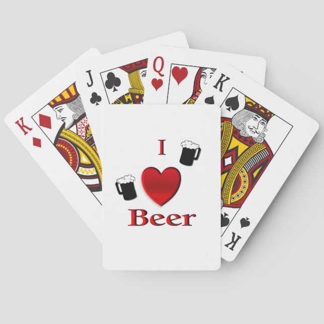 Baraja De Cartas I Heart Beer Design (Reverso)