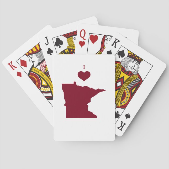 Baraja De Cartas I Love (Heart) Minnesota (Reverso)