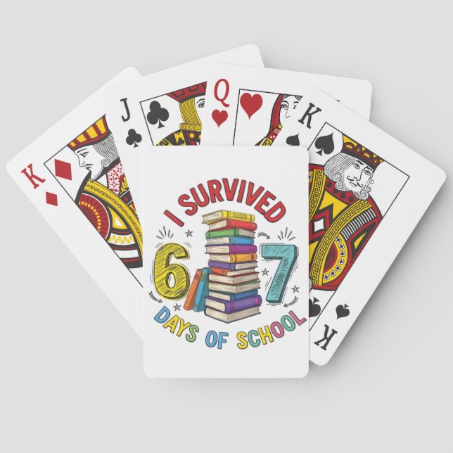 Baraja De Cartas I Survived 6 7 Days of School 100th Days Of School (Reverso)