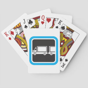 Baraja De Cartas Icono Azul de Camión y Remolque